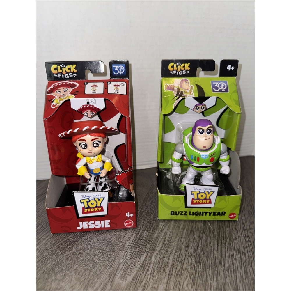 Mattel Disney Pixar Toy Story Buzz Lightyear & Jessie Click Figs ~ New In Box